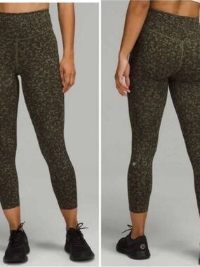 Lululemon Base Pace High Rise Tights in Camo Olive / Size 12 / NWOT / MSRP $98